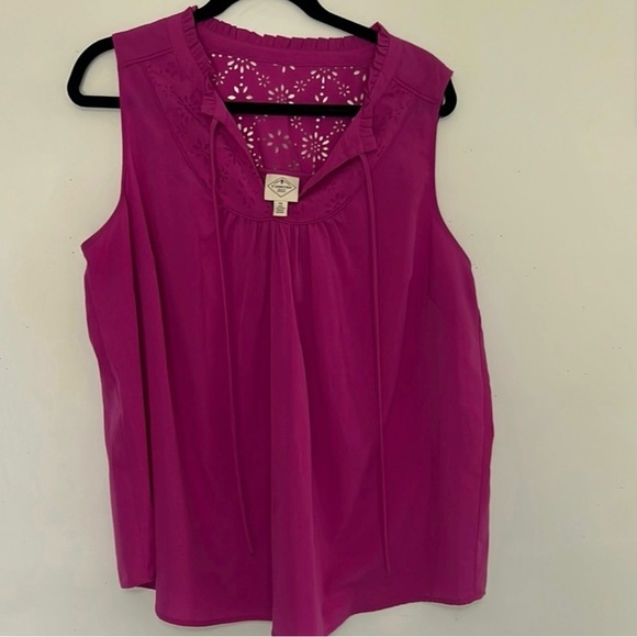 St. John's Bay Tops - St. John's Bay Fuchsia Sleeveless Blouse